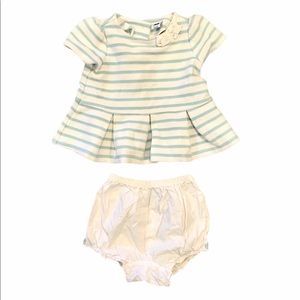 Janie and Jack striped peplum top w/ shorts. 6-12m